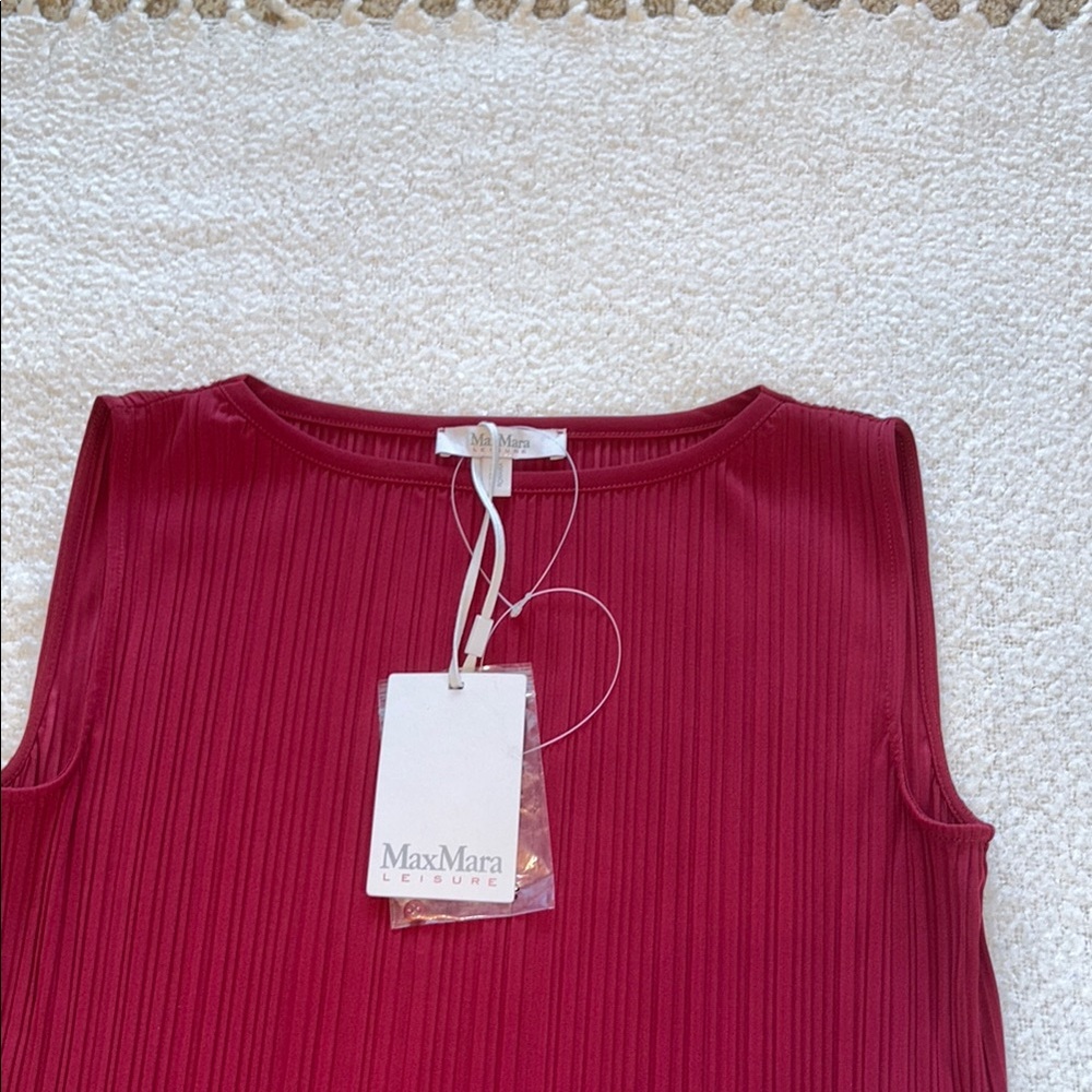 MaxMara Red Midi Tunic Sleeveless - Picture 2 of 4